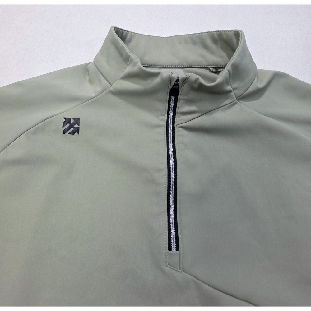 Descente Pullover Jacket Mens L 1/4 Zip Moss Green Performance Stretch Golf Ski